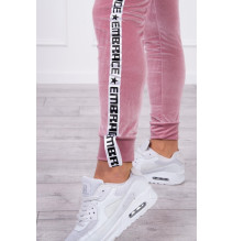 Velúr szett kapucnival MI9104 sötét por rózsaszín