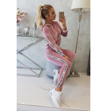 Velúr szett kapucnival MI9104 sötét por rózsaszín