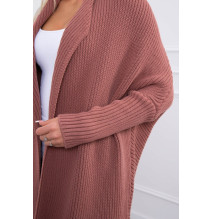 Női pulóver denevér típusú ujjakkal MI2019-13 sötét rózsaszín