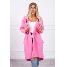 Kardigán hosszabb háttal MI8998 világos rózsaszín