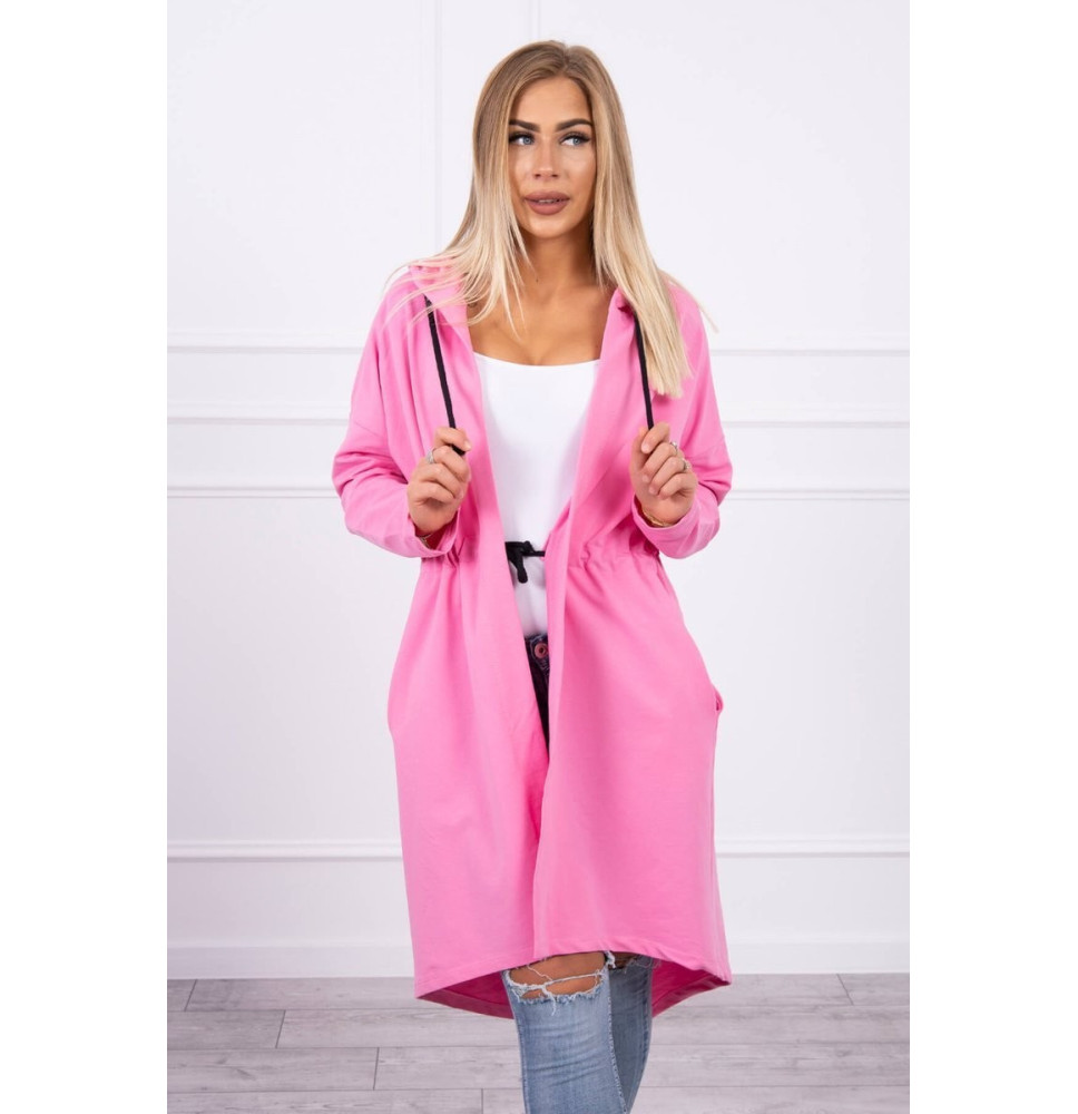 Kardigán hosszabb háttal MI8998 világos rózsaszín