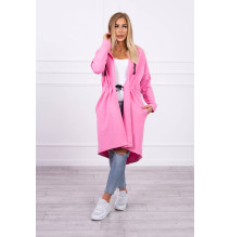 Kardigán hosszabb háttal MI8998 világos rózsaszín