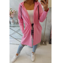 Kardigán hosszabb háttal MI8998 világos rózsaszín