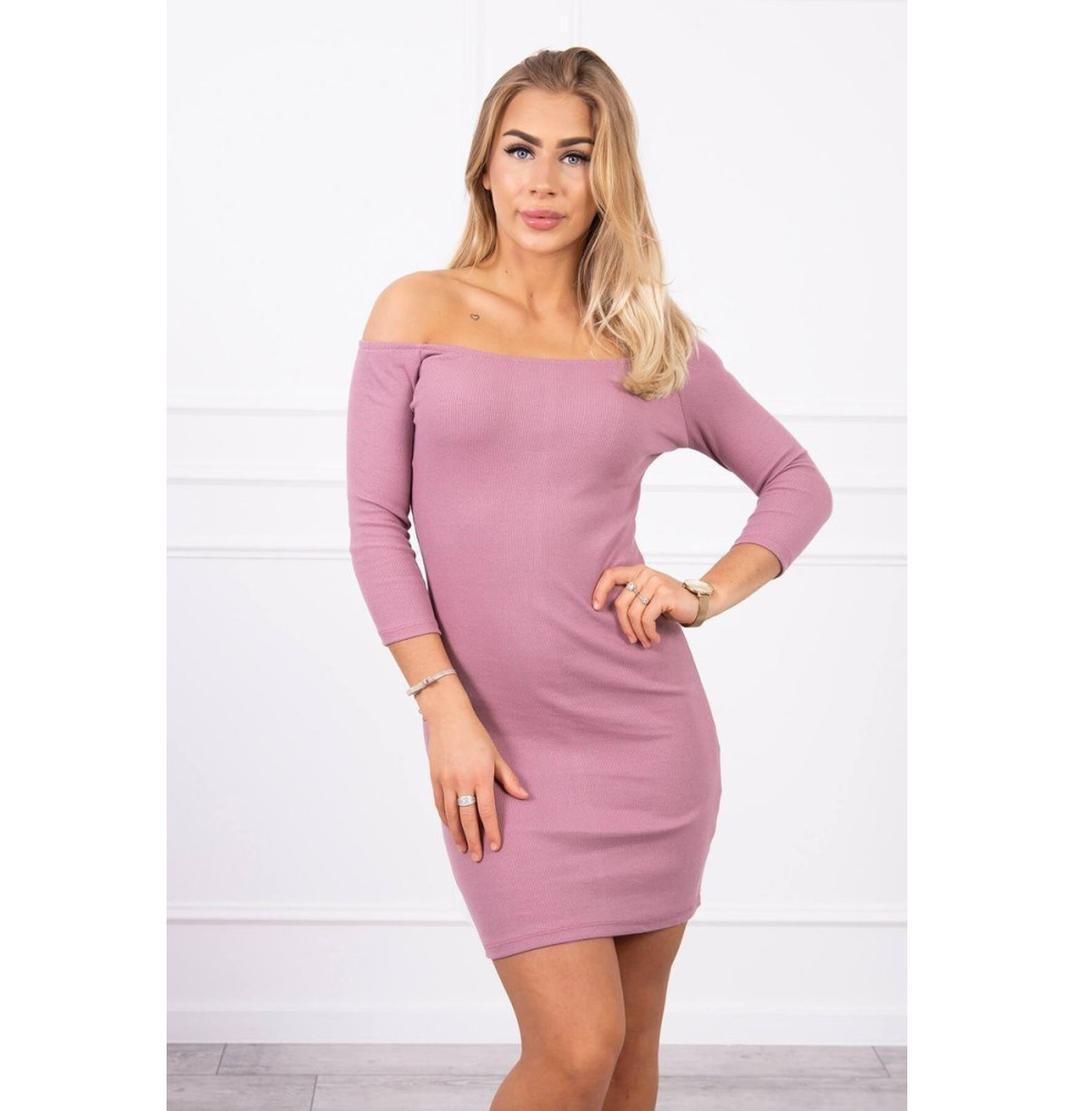 Kivágott ruha nyakkivágással MI8974 sötét rózsaszín