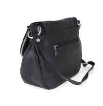 Bőr válltáska 411 fekete Készült Olaszországban