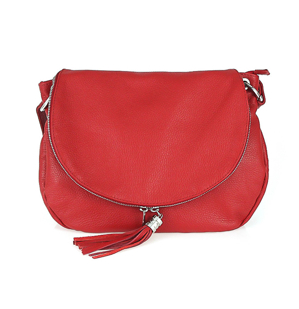 Bőr válltáska 411 piros Gyártva Olaszországban