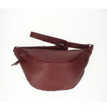Bőr deréktáska 536 sötét vörös Made in Italy