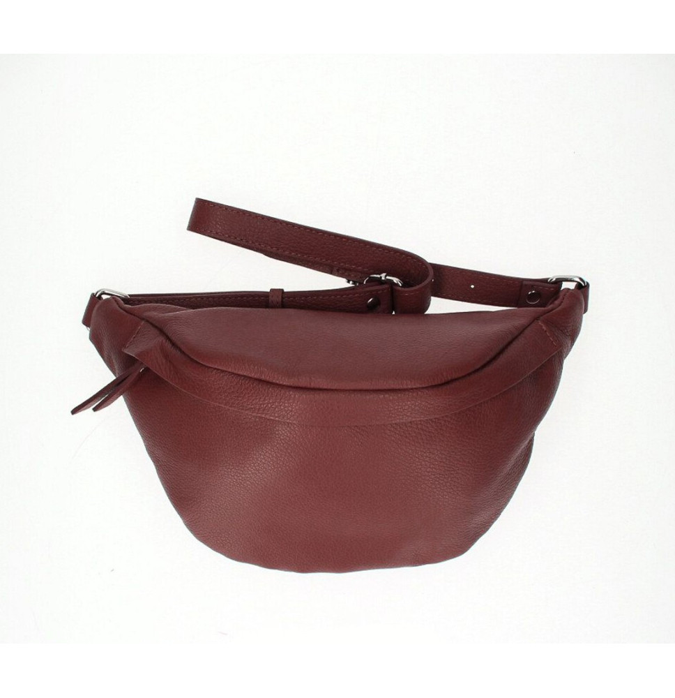 Bőr deréktáska 536 sötét vörös Made in Italy