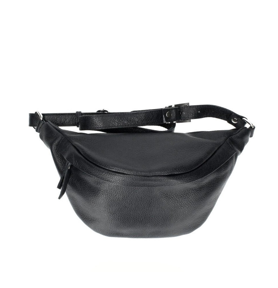 Bőr deréktáska 536 fekete Made in Italy