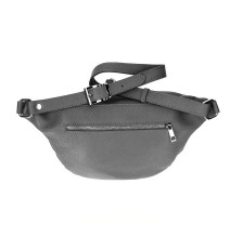 Bőr deréktáska 536 sötét szürke Made in Italy
