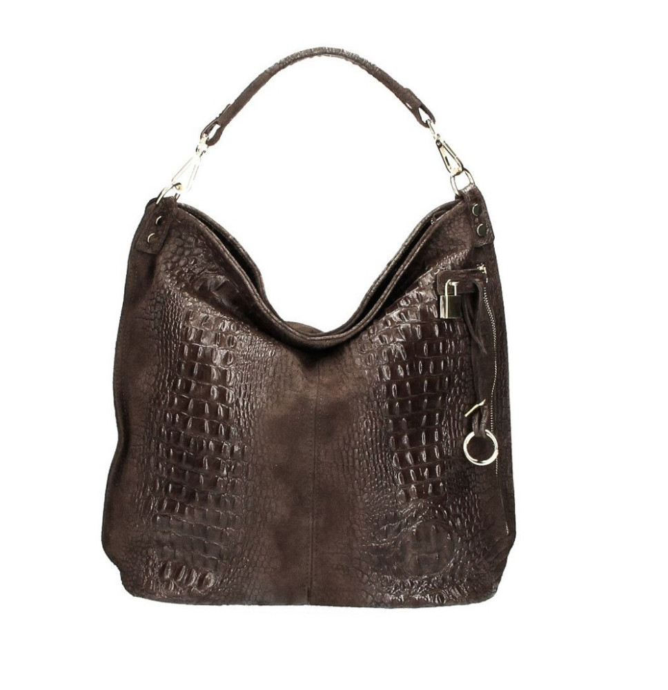 Bőr krokodil kézitáska 1311 sötétbarna