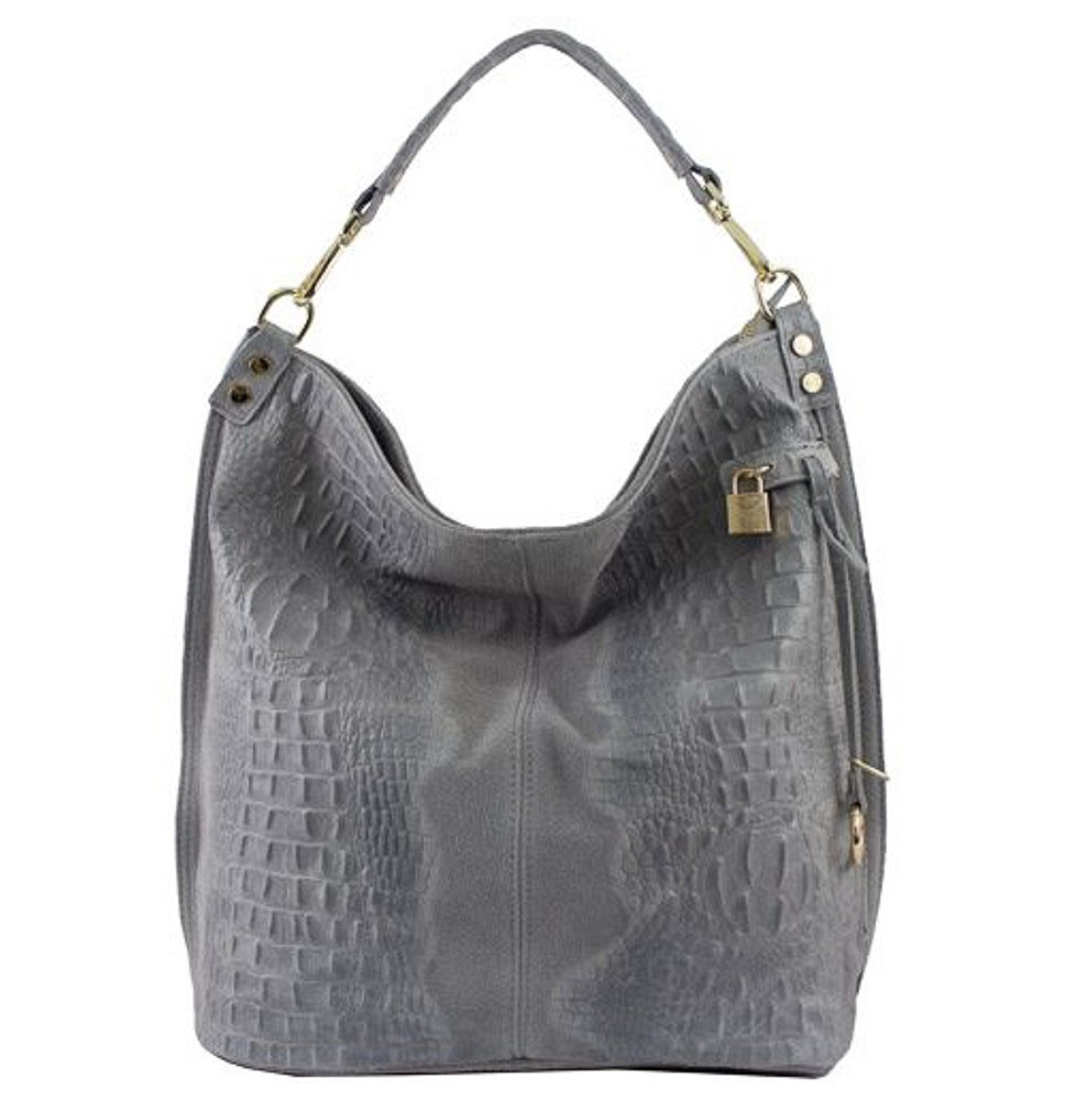 Bőr krokodil kézitáska 1311 sötét szürke