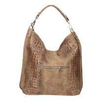 Bőr krokodil kézitáska 1311 sötét szürke-barna