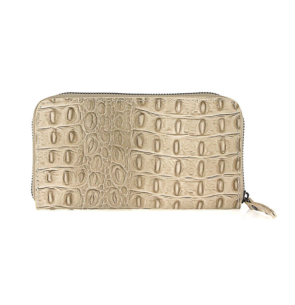 Bőr cipzáras pénztárca stílusú 820 szürke-barna