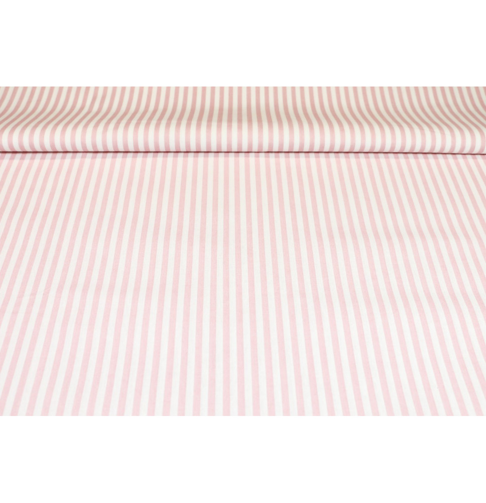 Pamut szövet Rózsaszín csík, h. 145 cm