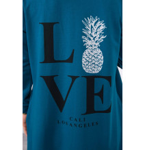 Hosszú kardigán kapucnival LOVE MI9113 tenger