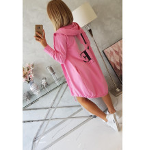 Hosszú kardigán kapucnival LOVE MI9113 világos rózsaszín