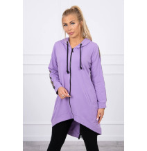 Női cipzáras pulóver, hátsó részben MI8997 sötét lila