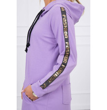Női cipzáras pulóver, hátsó részben MI8997 sötét lila