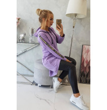 Női cipzáras pulóver, hátsó részben MI8997 sötét lila