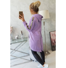 Női cipzáras pulóver, hátsó részben MI8997 sötét lila