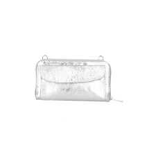 Bőr pénztárca mobiltelefon házzal ezüst