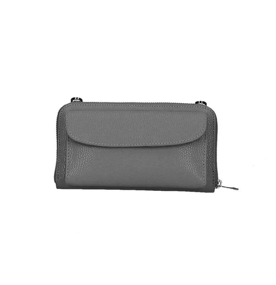 Bőr pénztárca mobiltelefon házzal sötét szürke