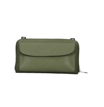 Bőr pénztárca mobiltelefon házzal katonai zöld