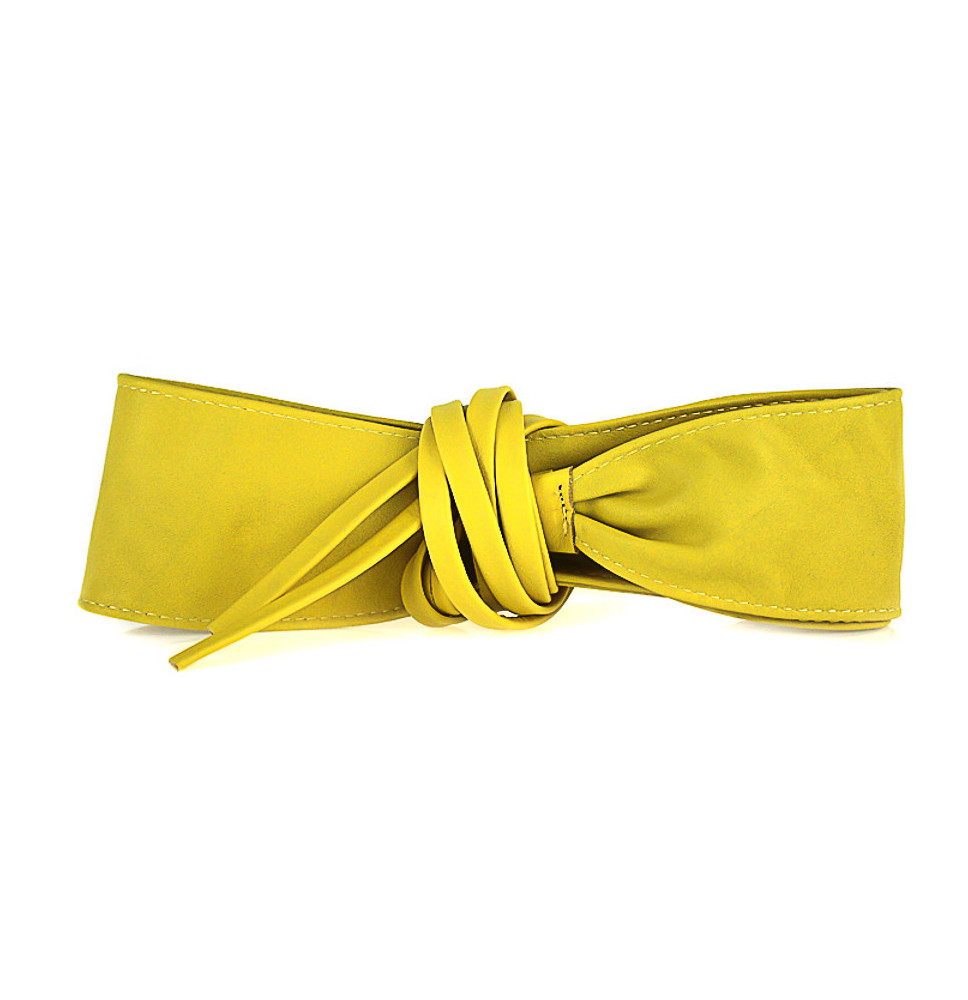 Női bőr öv, csipke, 839 sárga