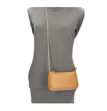 Bőr válltáska 545 Made in Italy púder rózsaszín