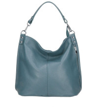 Bőr válltáska 981 ciánkék Olaszországban gyártva