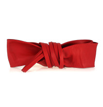 Női bőr öv, csipke, 839 piros