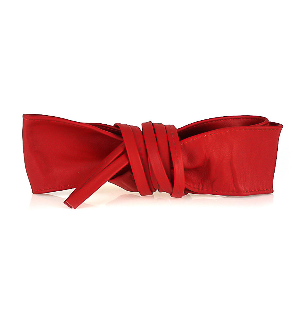 Női bőr öv, csipke, 839 piros