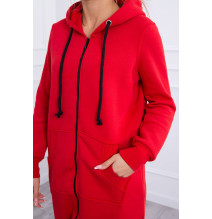Női szigetelt, kapucnis pulóver MI9302 piros