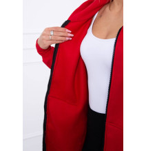 Női szigetelt, kapucnis pulóver MI9302 piros