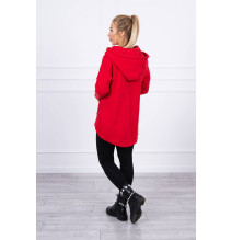 Hőszigetelt pulóver, hosszabb háttal MI68652 piros