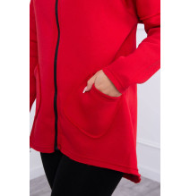 Hőszigetelt pulóver, hosszabb háttal MI68652 piros