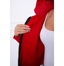 Hőszigetelt pulóver, hosszabb háttal MI68652 piros