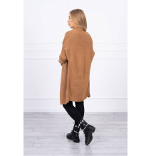 Női pulóver denevér típusú ujjakkal MI2019-13 camel