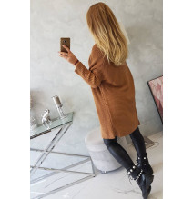 Női pulóver denevér típusú ujjakkal MI2019-13 camel