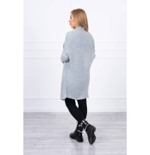 Női pulóver denevér típusú ujjakkal MI2019-13 világos szürke