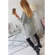 Női pulóver denevér típusú ujjakkal MI2019-13 világos szürke