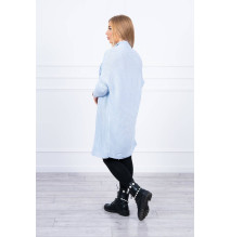 Női pulóver denevér típusú ujjakkal MI2019-13 világoskék