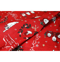 Karácsonyi terítő Mackó piros 90x90 cm Made in Italy