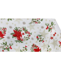 Anyag Pamut Karácsonyi rózsák bézs, m. 140 cm