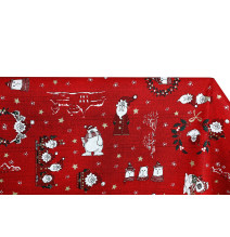 Anyag PamutWeihnachtsmann piros, m. 140 cm