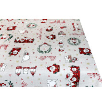 Anyag PamutWeihnachtsmann bézs, m. 140 cm