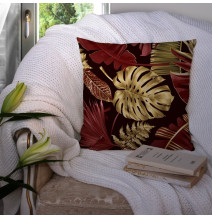 Párnahuzat szörny csemege 40x40 cm arany levelek sötétbarna alapon