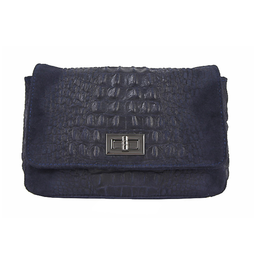 Olasz bőr táska nyomtatás krokodil 439 sötétkék