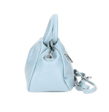 Bőr kézitáska 673 Made in Italy égszínkék